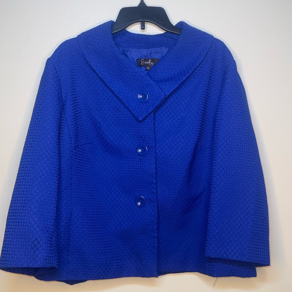 Emily Rose Blue Tailored Blazer with Notched Lapel